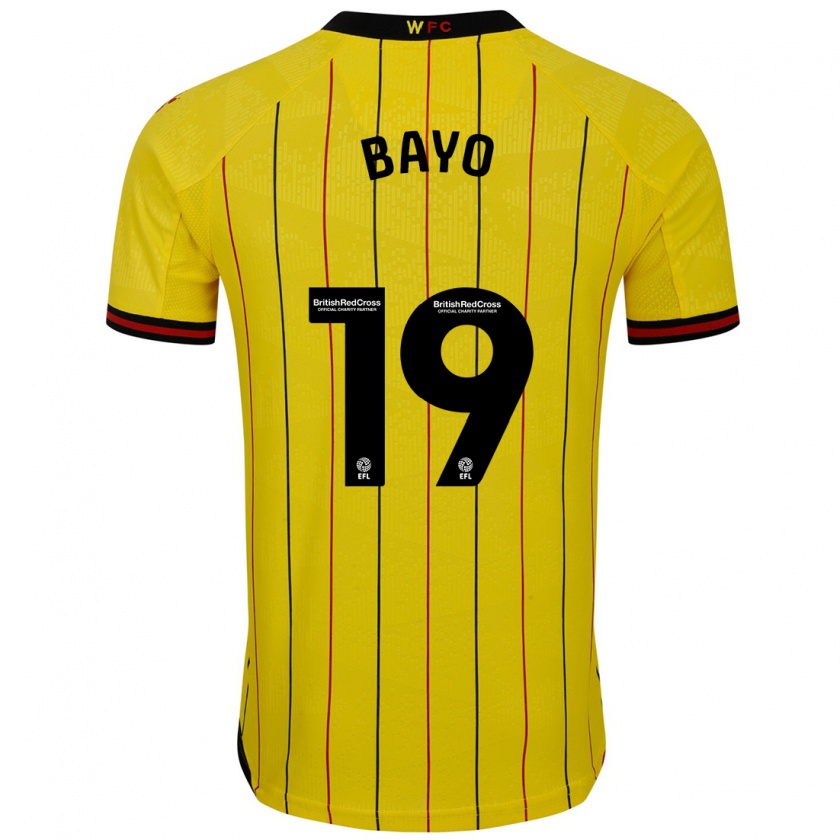 Kandiny Niño Camiseta Vakoun Bayo #19 Amarillo Negro 1ª Equipación 2024/25 La Camisa