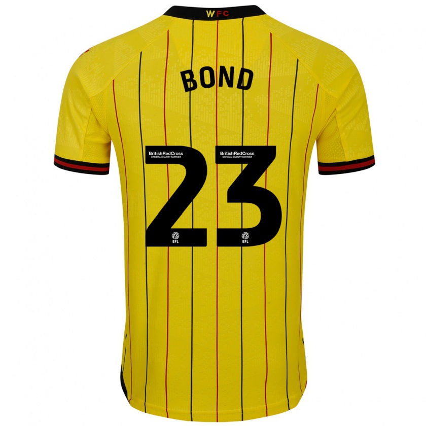 Kandiny Kinderen Jonathan Bond #23 Geel Zwart Thuisshirt Thuistenue 2024/25 T-Shirt