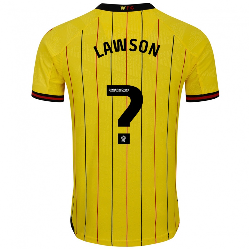 Kandiny Kinderen Jonathan Lawson #0 Geel Zwart Thuisshirt Thuistenue 2024/25 T-Shirt België