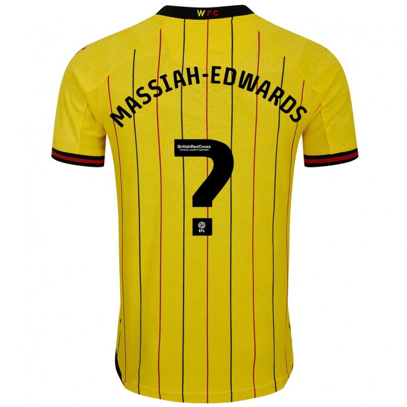 Kandiny Kinderen Zavier Massiah-Edwards #0 Geel Zwart Thuisshirt Thuistenue 2024/25 T-Shirt België