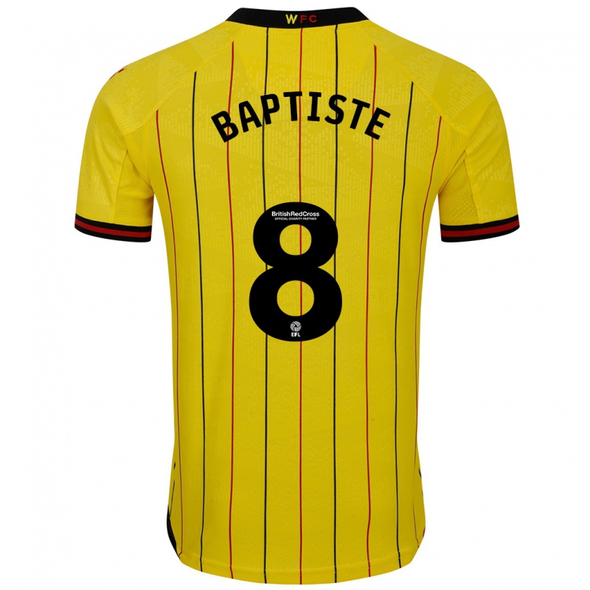 Kandiny Niño Camiseta Bianca Baptiste #8 Amarillo Negro 1ª Equipación 2024/25 La Camisa México