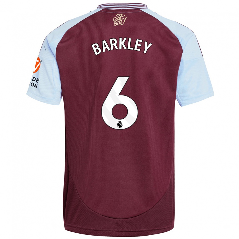 Kandiny Bambino Maglia Ross Barkley #6 Borgogna Azzurro Kit Gara Home 2024/25 Maglietta