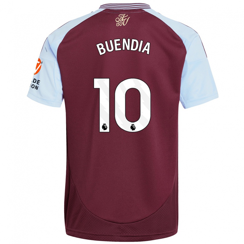 Kandiny Kinderen Emiliano Buendía #10 Bordeaux Hemelsblauw Thuisshirt Thuistenue 2024/25 T-Shirt