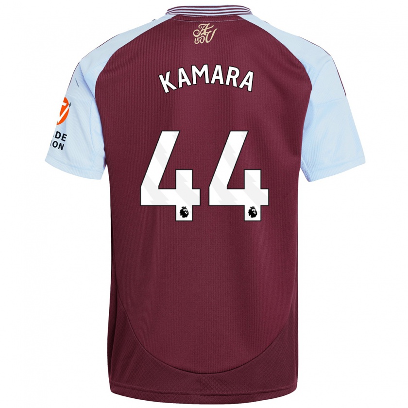 Kandiny Kinderen Boubacar Kamara #44 Bordeaux Hemelsblauw Thuisshirt Thuistenue 2024/25 T-Shirt