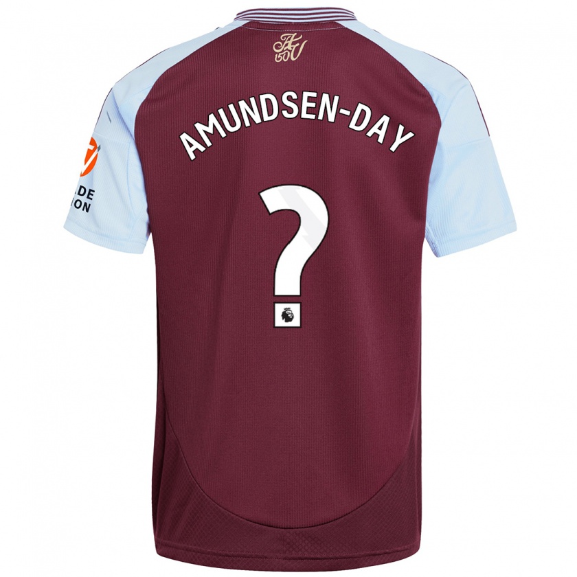 Kandiny Kinderen Ethan Amundsen-Day #0 Bordeaux Hemelsblauw Thuisshirt Thuistenue 2024/25 T-Shirt