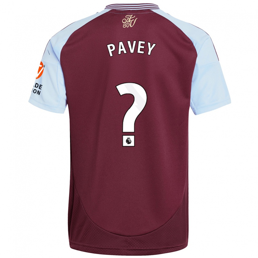 Kandiny Kinderen Charlie Pavey #0 Bordeaux Hemelsblauw Thuisshirt Thuistenue 2024/25 T-Shirt