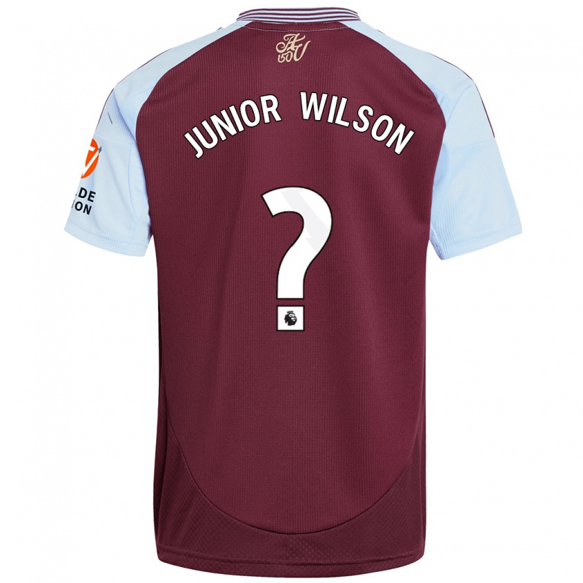 Kandiny Kinderen Junior Wilson #0 Bordeaux Hemelsblauw Thuisshirt Thuistenue 2024/25 T-Shirt