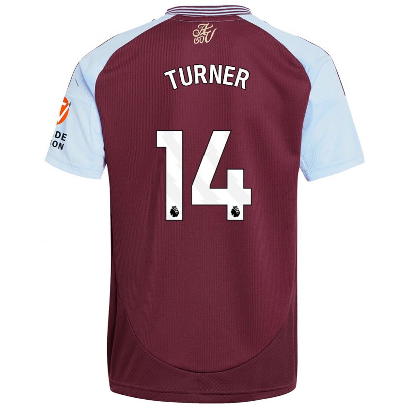 Kandiny Kinderen Danielle Turner #14 Bordeaux Hemelsblauw Thuisshirt Thuistenue 2024/25 T-Shirt