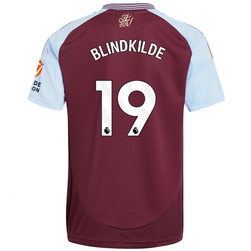 Kandiny Kinderen Laura Blindkilde #19 Bordeaux Hemelsblauw Thuisshirt Thuistenue 2024/25 T-Shirt