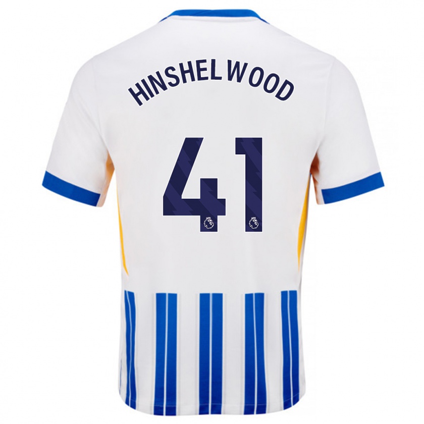 Kandiny Niño Camiseta Jack Hinshelwood #41 Blanco Azul Rayas 1ª Equipación 2024/25 La Camisa