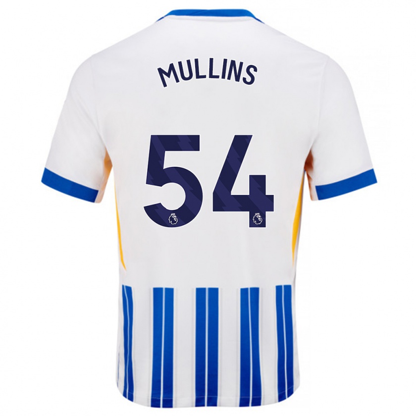 Kandiny Kinder Jamie Mullins #54 Weiß Blaue Nadelstreifen Heimtrikot Trikot 2024/25 T-Shirt Österreich