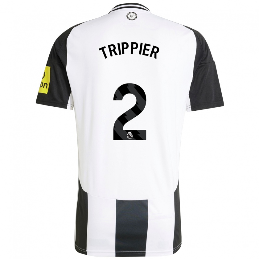 Kandiny Bambino Maglia Kieran Trippier #2 Bianco Nero Kit Gara Home 2024/25 Maglietta