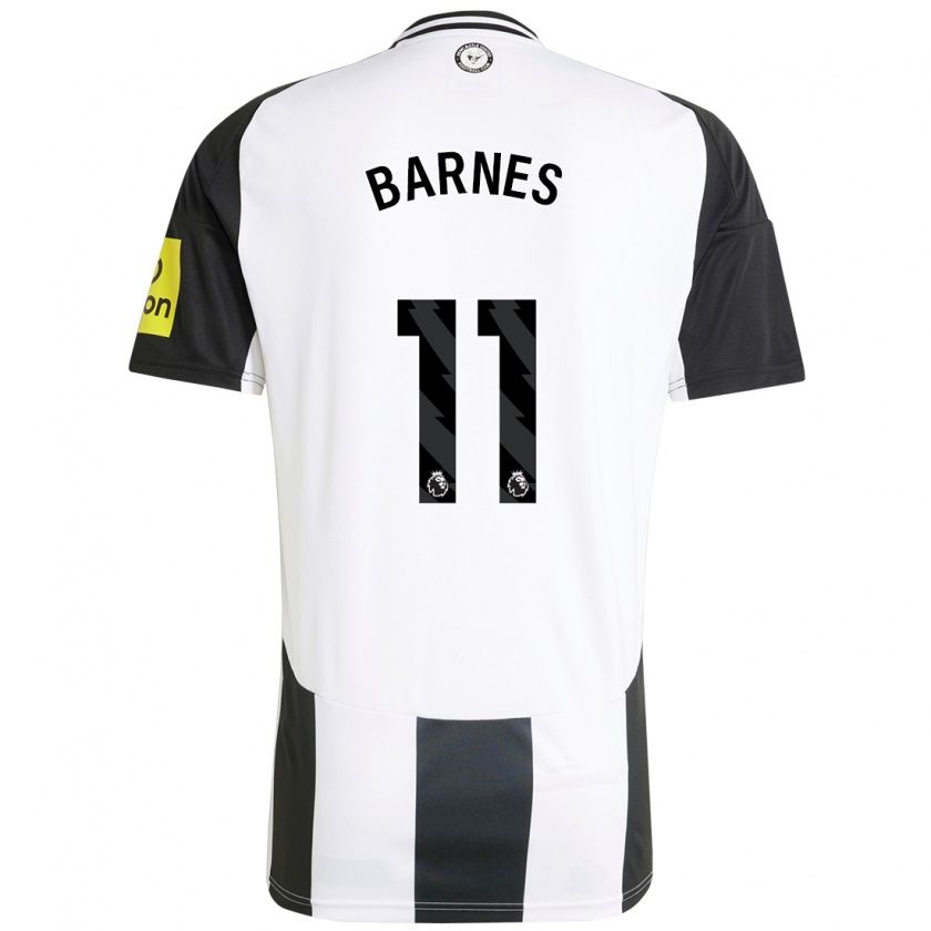 Kandiny Kinderen Harvey Barnes #11 Wit Zwart Thuisshirt Thuistenue 2024/25 T-Shirt