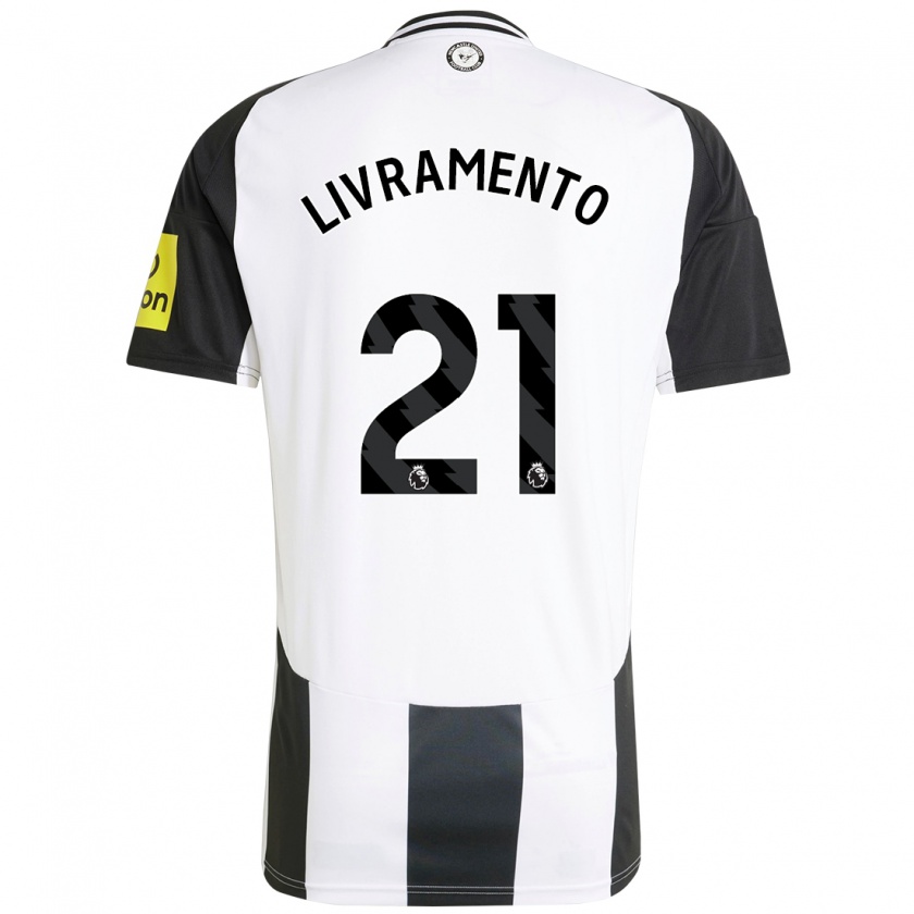 Kandiny Bambino Maglia Tino Livramento #21 Bianco Nero Kit Gara Home 2024/25 Maglietta