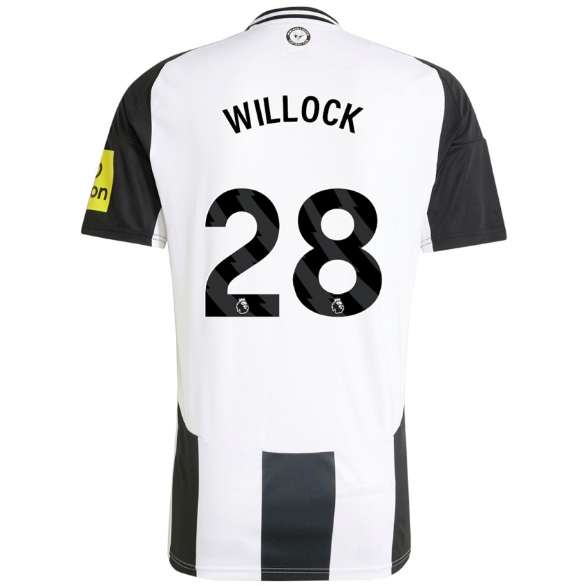 Kandiny Kinderen Joe Willock #28 Wit Zwart Thuisshirt Thuistenue 2024/25 T-Shirt