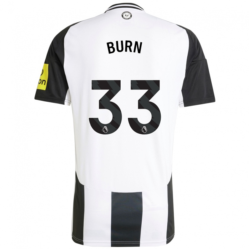 Kandiny Kinderen Dan Burn #33 Wit Zwart Thuisshirt Thuistenue 2024/25 T-Shirt