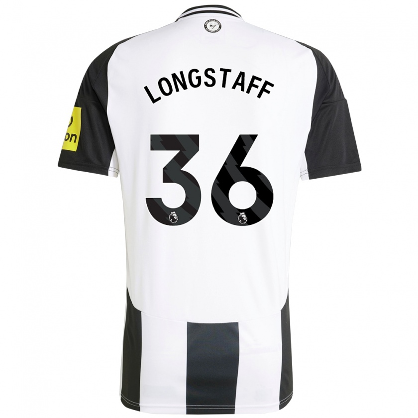 Kandiny Kinderen Sean Longstaff #36 Wit Zwart Thuisshirt Thuistenue 2024/25 T-Shirt