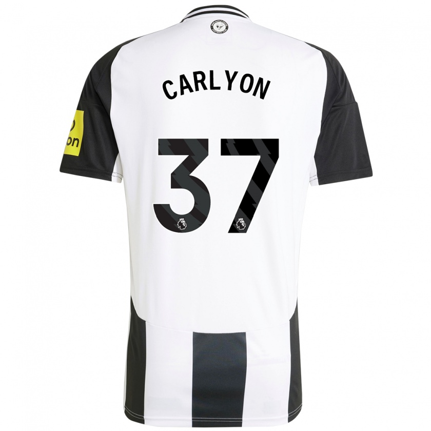 Kandiny Kinderen Nathan Carlyon #37 Wit Zwart Thuisshirt Thuistenue 2024/25 T-Shirt