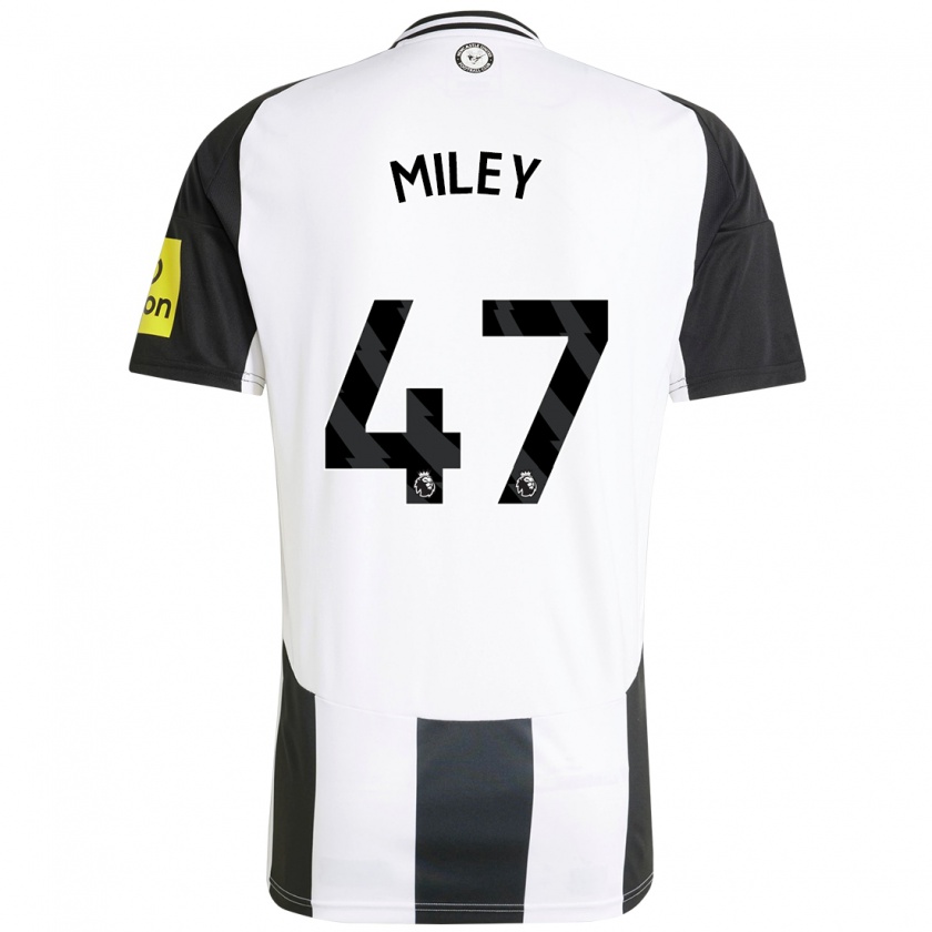 Kandiny Kinderen Jamie Miley #47 Wit Zwart Thuisshirt Thuistenue 2024/25 T-Shirt België