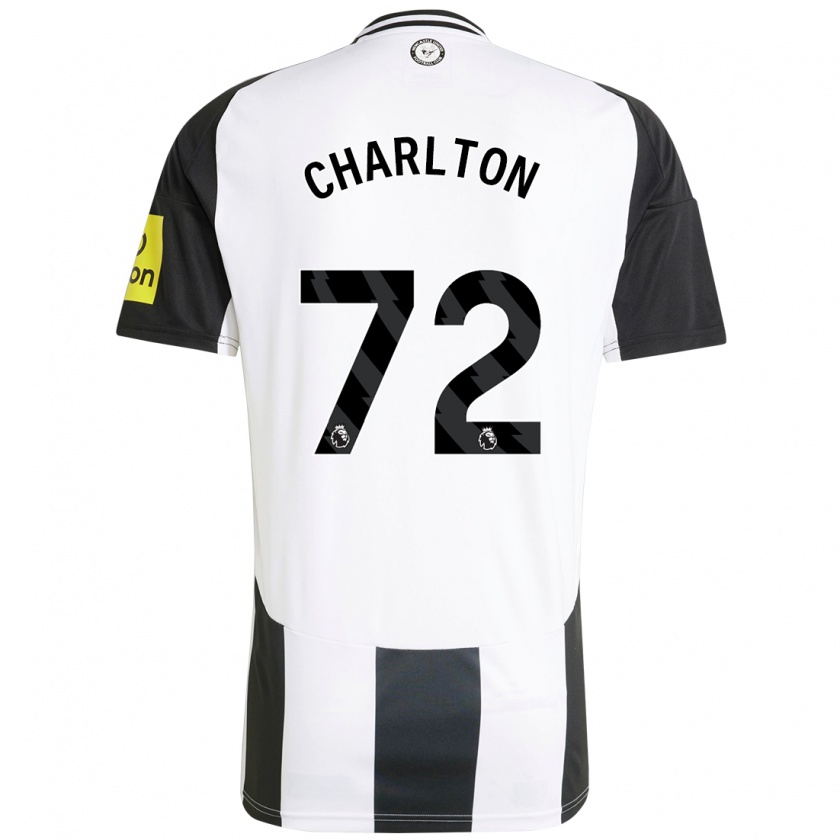 Kandiny Kinderen Dylan Charlton #72 Wit Zwart Thuisshirt Thuistenue 2024/25 T-Shirt