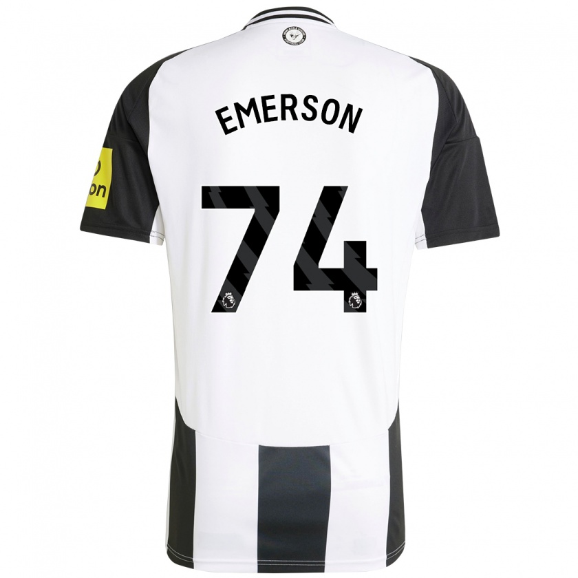 Kandiny Bambino Maglia Johnny Emerson #74 Bianco Nero Kit Gara Home 2024/25 Maglietta