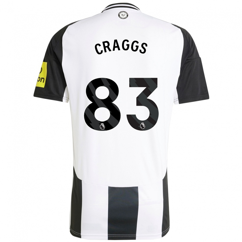 Kandiny Bambino Maglia Luke Craggs #83 Bianco Nero Kit Gara Home 2024/25 Maglietta