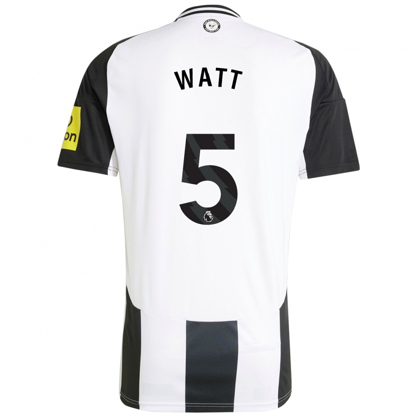 Kandiny Bambino Maglia Olivia Watt #5 Bianco Nero Kit Gara Home 2024/25 Maglietta