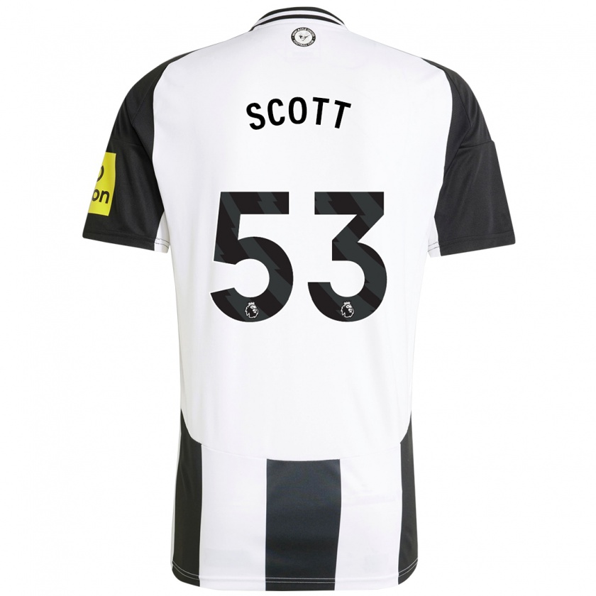 Kandiny Kinderen Joshua Scott #53 Wit Zwart Thuisshirt Thuistenue 2024/25 T-Shirt