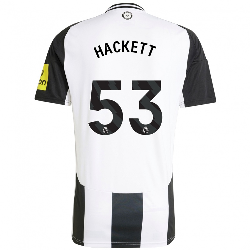 Kandiny Bambino Maglia Jordan Hackett #53 Bianco Nero Kit Gara Home 2024/25 Maglietta