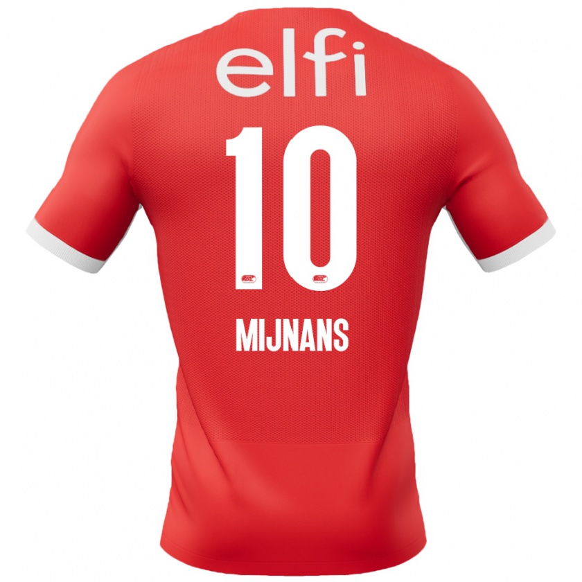 Kandiny Niño Camiseta Sven Mijnans #10 Rojo Blanco 1ª Equipación 2024/25 La Camisa México