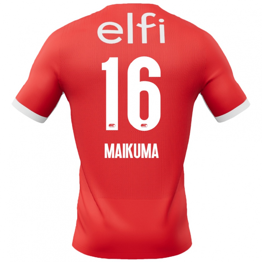 Kandiny Niño Camiseta Seiya Maikuma #16 Rojo Blanco 1ª Equipación 2024/25 La Camisa México