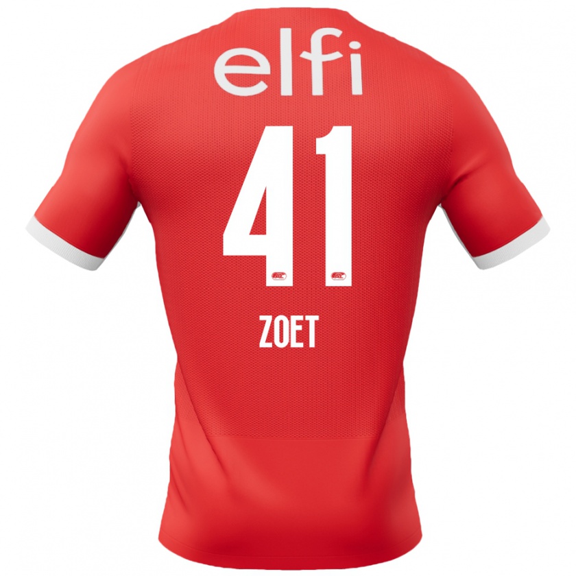 Kandiny Kinderen Jeroen Zoet #41 Rood Wit Thuisshirt Thuistenue 2024/25 T-Shirt