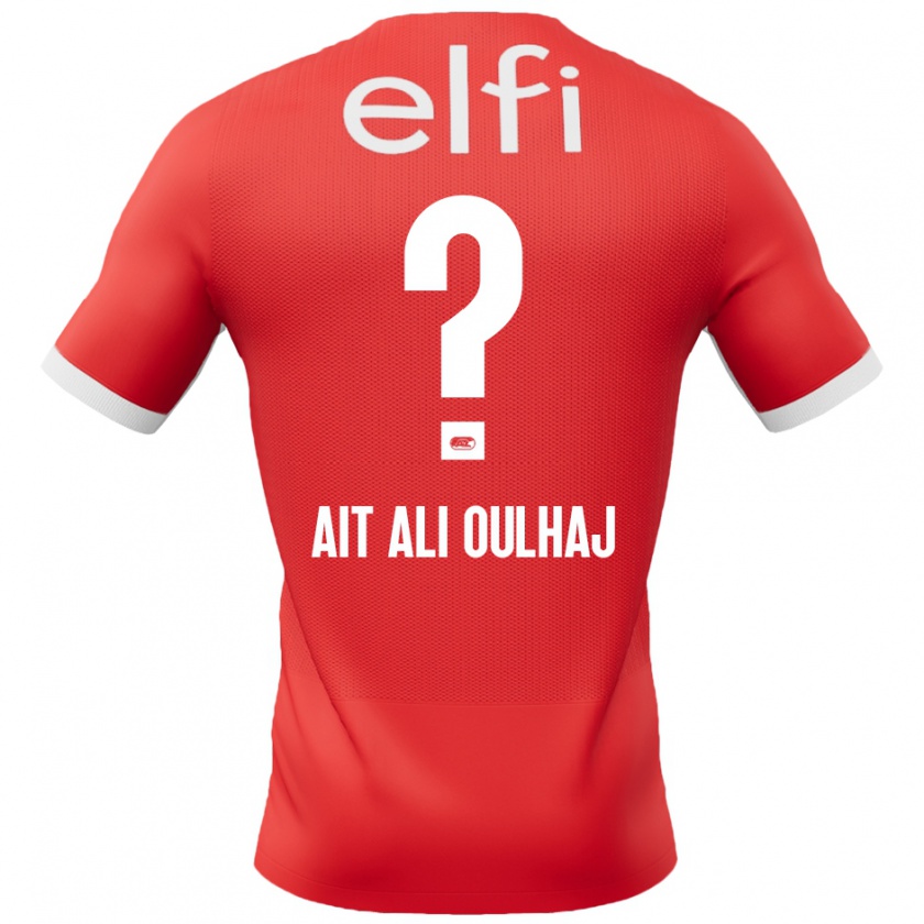 Kandiny Niño Camiseta Adam Ait Ali Oulhaj #0 Rojo Blanco 1ª Equipación 2024/25 La Camisa