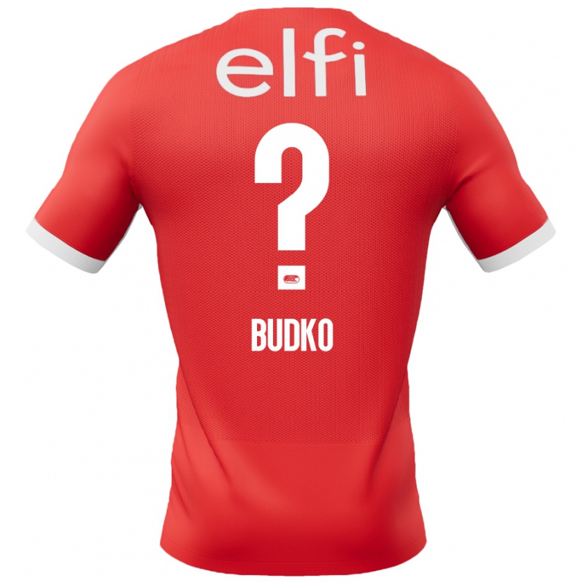 Kandiny Niño Camiseta Bogdan Budko #0 Rojo Blanco 1ª Equipación 2024/25 La Camisa México