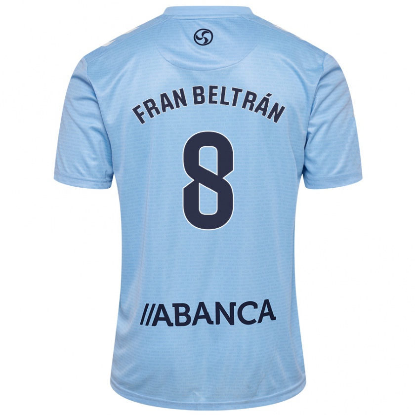 Kandiny Niño Camiseta Fran Beltrán #8 Azul Cielo 1ª Equipación 2024/25 La Camisa