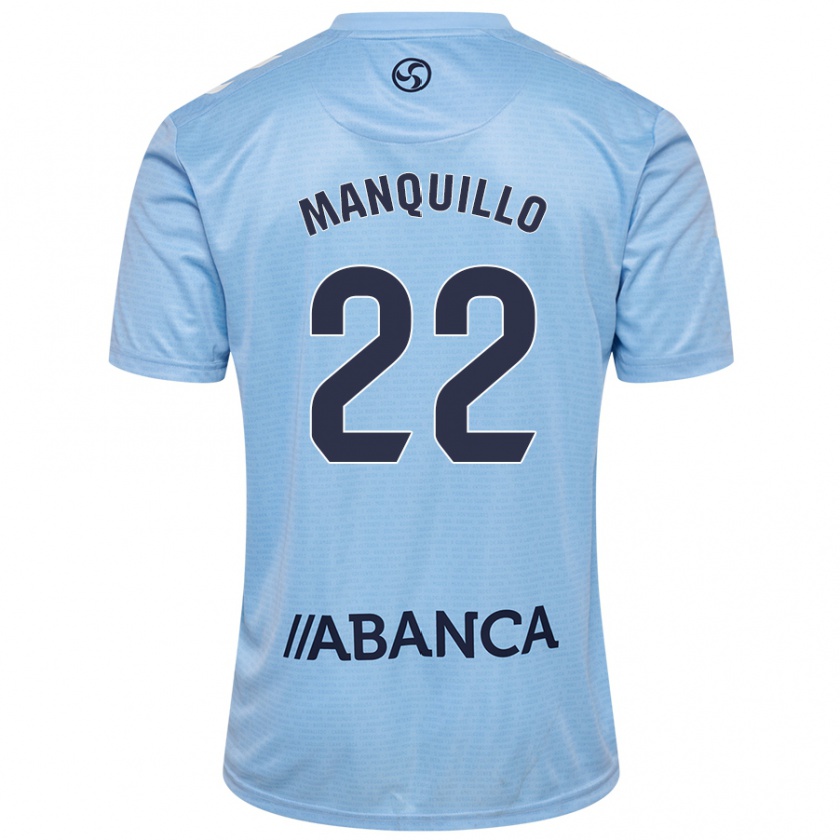 Kandiny Bambino Maglia Javier Manquillo #22 Celeste Kit Gara Home 2024/25 Maglietta