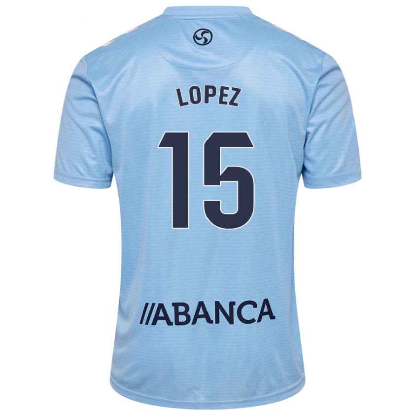 Kandiny Niño Camiseta Fer López #15 Azul Cielo 1ª Equipación 2024/25 La Camisa