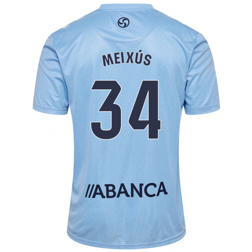 Kandiny Niño Camiseta Pablo Meixús #34 Azul Cielo 1ª Equipación 2024/25 La Camisa