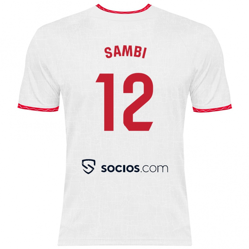 Kandiny Kinder Albert Sambi Lokonga #12 Weiß Rot Heimtrikot Trikot 2024/25 T-Shirt Österreich