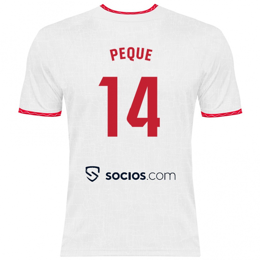 Kandiny Bambino Maglia Peque Fernández #14 Bianco Rosso Kit Gara Home 2024/25 Maglietta