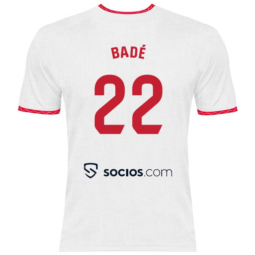 Kandiny Kinderen Loïc Badé #22 Wit Rood Thuisshirt Thuistenue 2024/25 T-Shirt