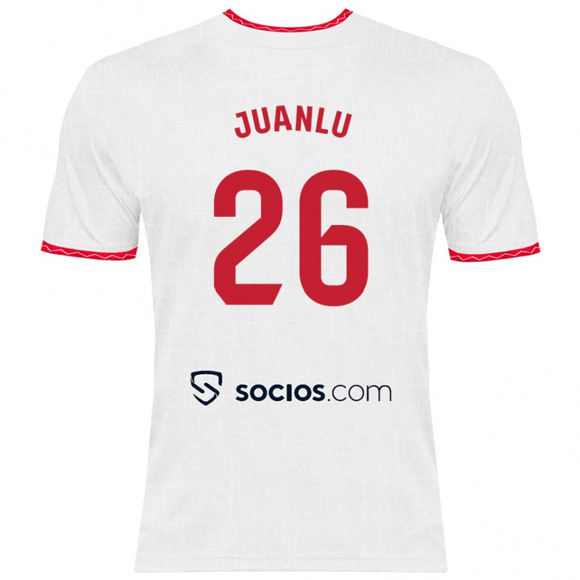 Kandiny Kinderen Juanlu Sánchez #26 Wit Rood Thuisshirt Thuistenue 2024/25 T-Shirt