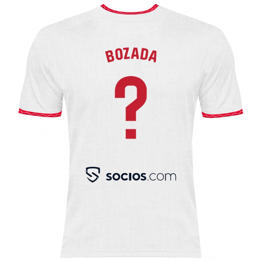 Kandiny Bambino Maglia José Antonio Bozada #0 Bianco Rosso Kit Gara Home 2024/25 Maglietta