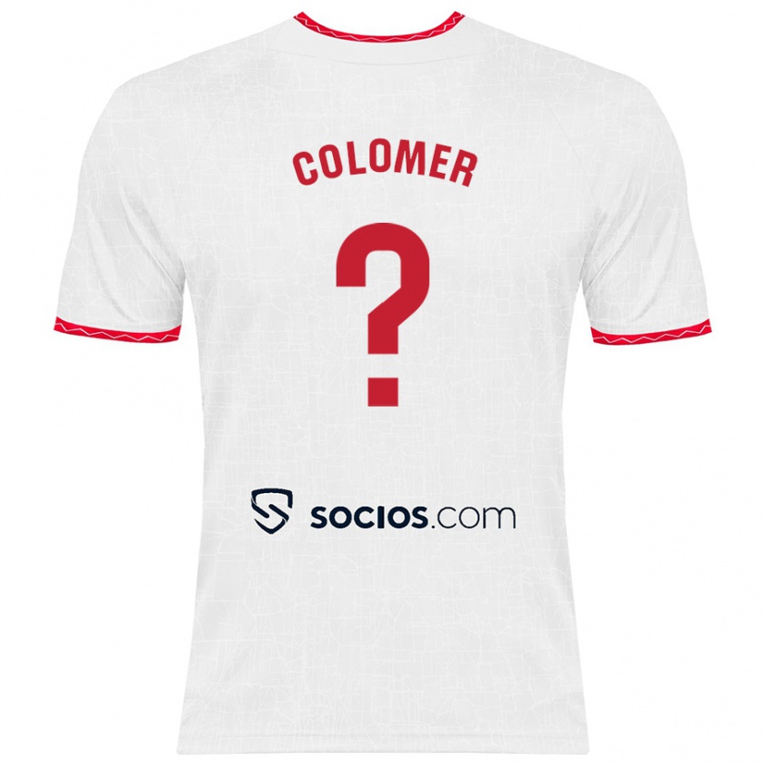 Kandiny Bambino Maglia Carlos Colomer #0 Bianco Rosso Kit Gara Home 2024/25 Maglietta