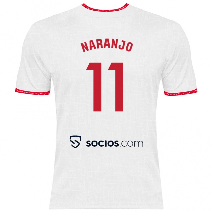 Kandiny Kinderen Mario Naranjo #11 Wit Rood Thuisshirt Thuistenue 2024/25 T-Shirt