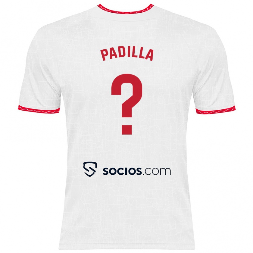 Kandiny Niño Camiseta Natalia Padilla #0 Blanco Rojo 1ª Equipación 2024/25 La Camisa México