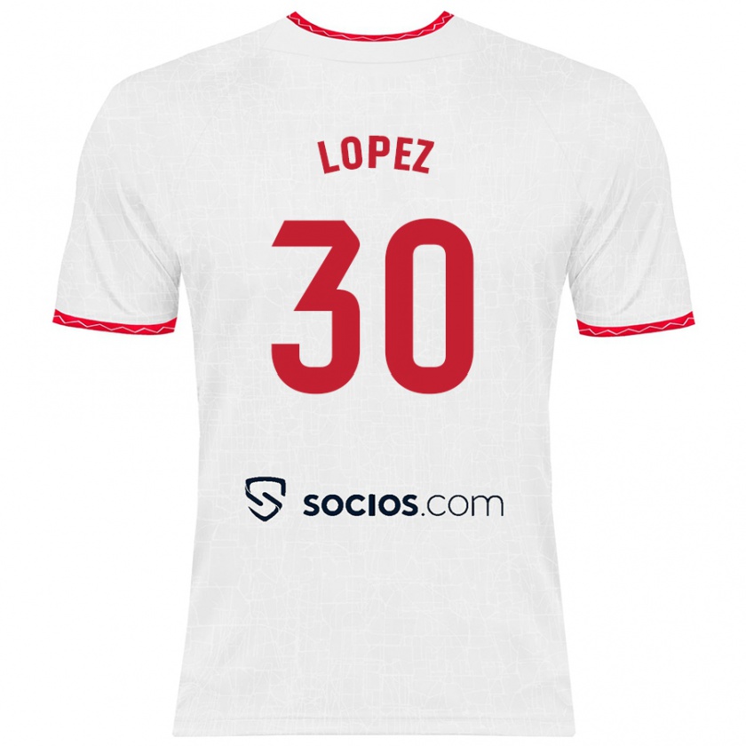 Kandiny Kinder Alba López #30 Weiß Rot Heimtrikot Trikot 2024/25 T-Shirt Österreich