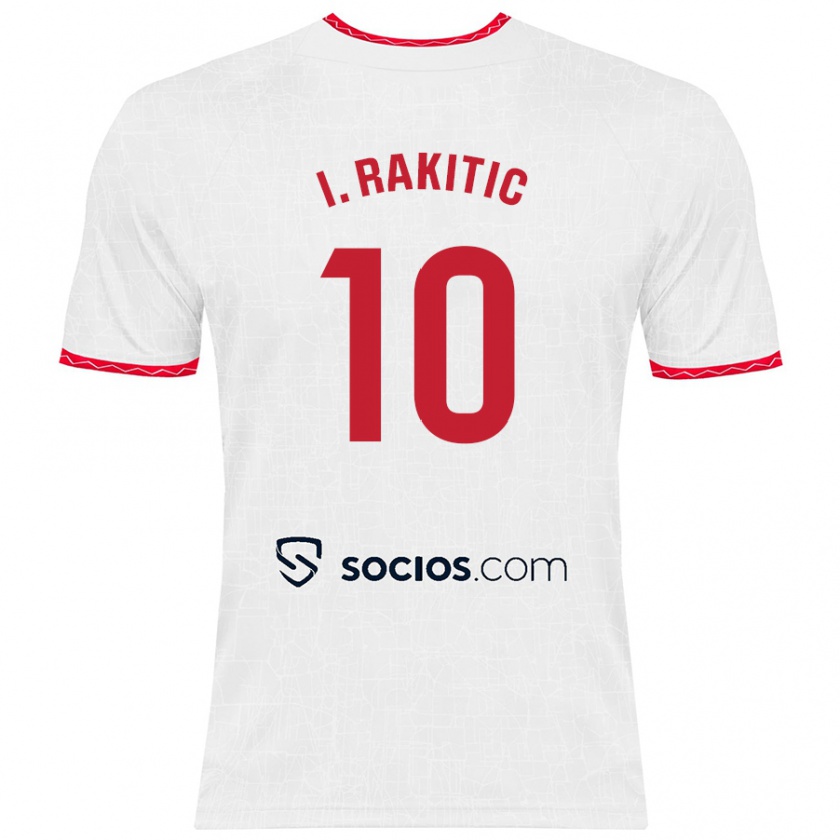 Kandiny Niño Camiseta Ivan Rakitic #10 Blanco Rojo 1ª Equipación 2024/25 La Camisa México