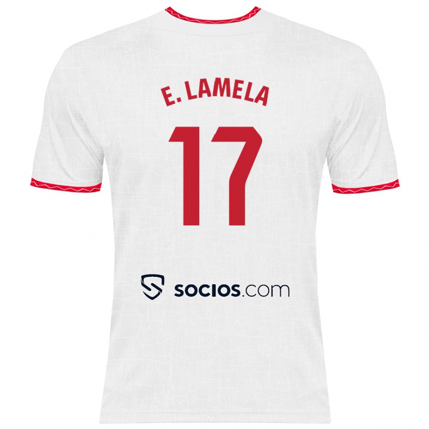 Kandiny Kinderen Erik Lamela #17 Wit Rood Thuisshirt Thuistenue 2024/25 T-Shirt