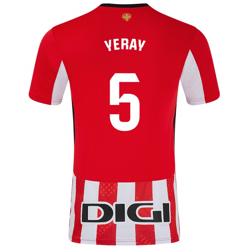 Kandiny Kinderen Yeray Álvarez #5 Rood Wit Thuisshirt Thuistenue 2024/25 T-Shirt België